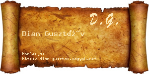Dian Gusztáv névjegykártya